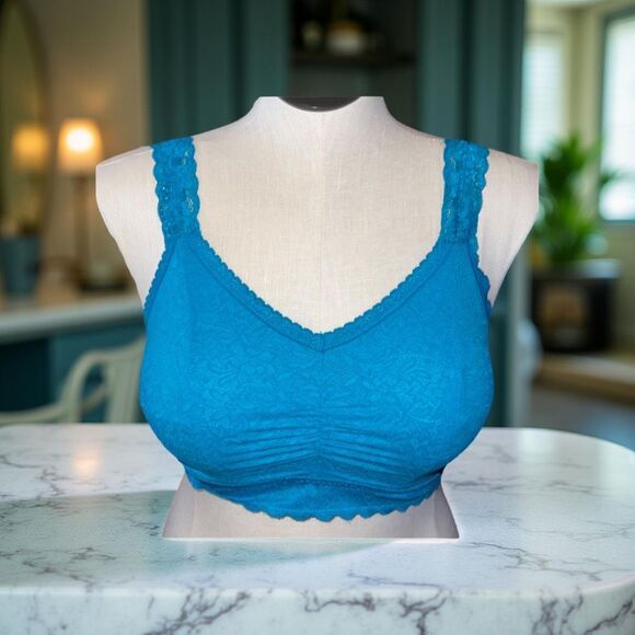 NWT Torrid Bralite - 4-Way Stretch Lace Teal Blue Size 0 - Picture 1 of 5